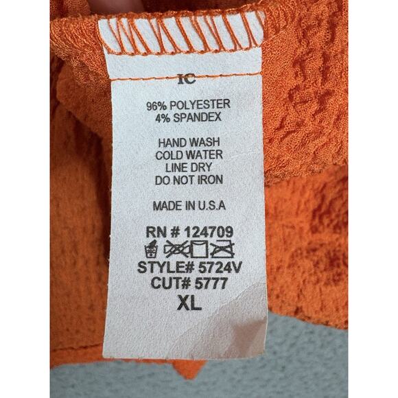 IC by Connie K Cardigan Women’s XL Orange Crinkle Pockets Relaxed Lagenlook USA - Picture 5 of 10